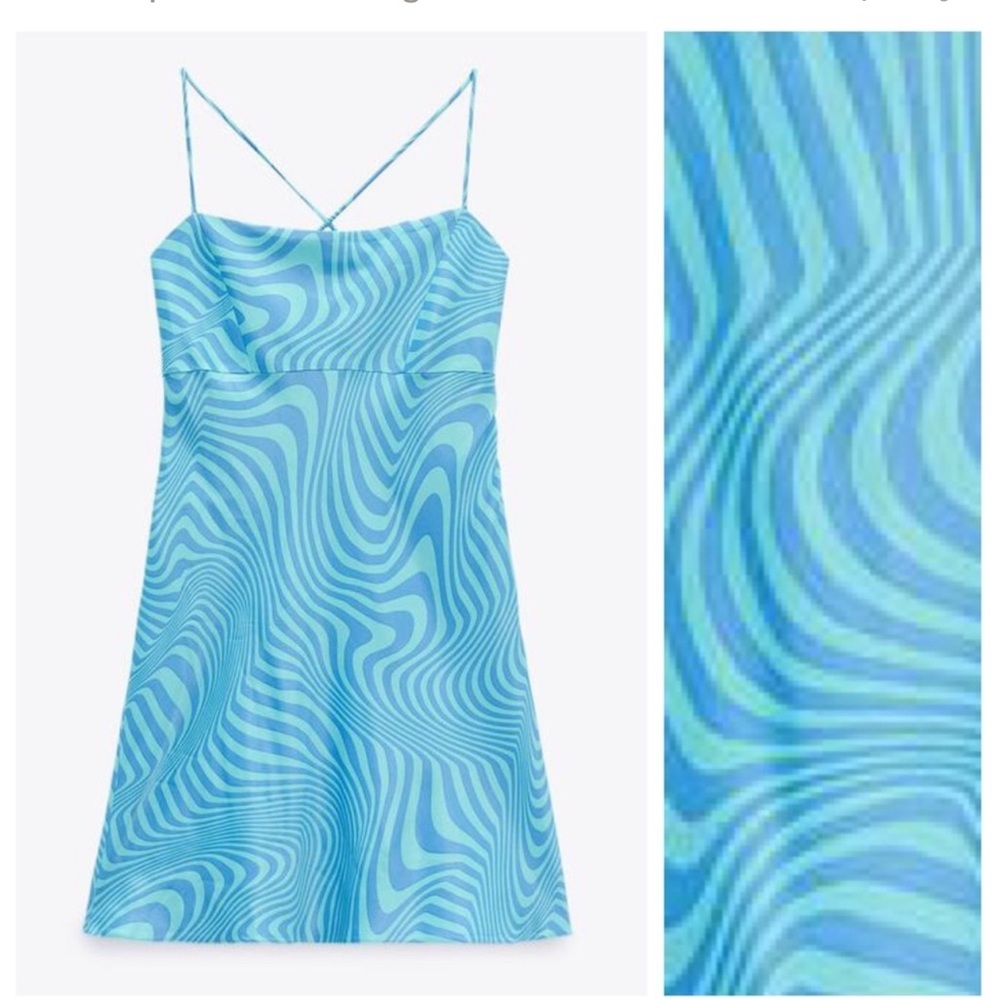 NWT Zara satin straps back mini dress